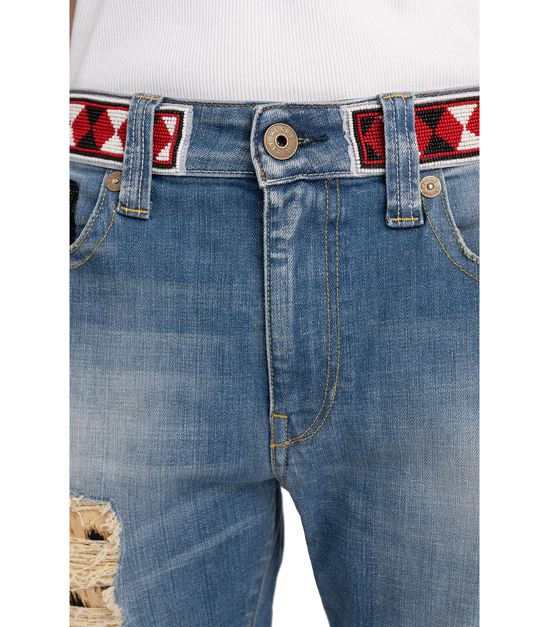 We are ボーイフィットインディゴデニムパンツ 詳細画像 ミディアムブルー 6